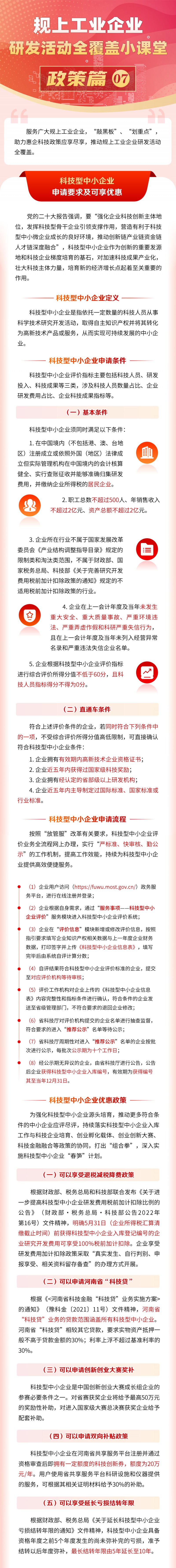 规上工业企业研发活动全覆盖小课堂--科技型中小企业申请要求及可享优惠